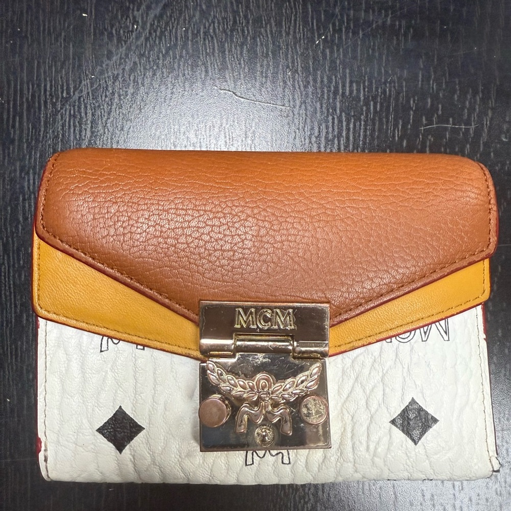 MCM Brown and White Bifold Wallet